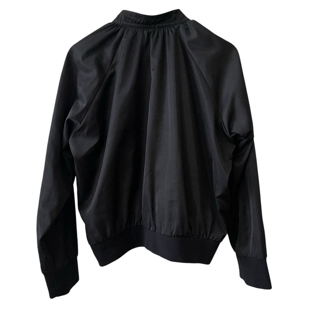 FREE PEOPLE Black Midnight Satin Full Zip Oversized Bomber Jacket L - Picture 12 of 16